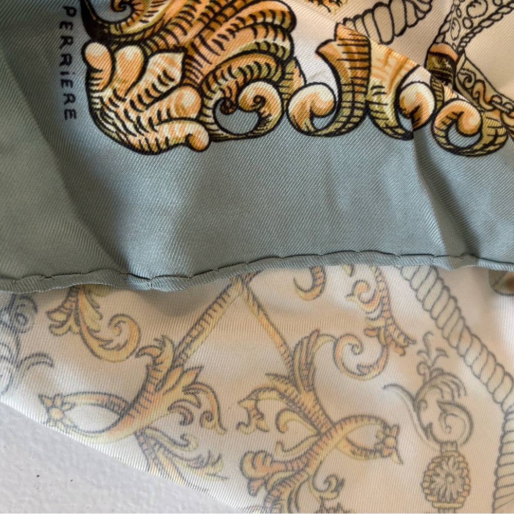 Hermes Scarf in Blue and Gold